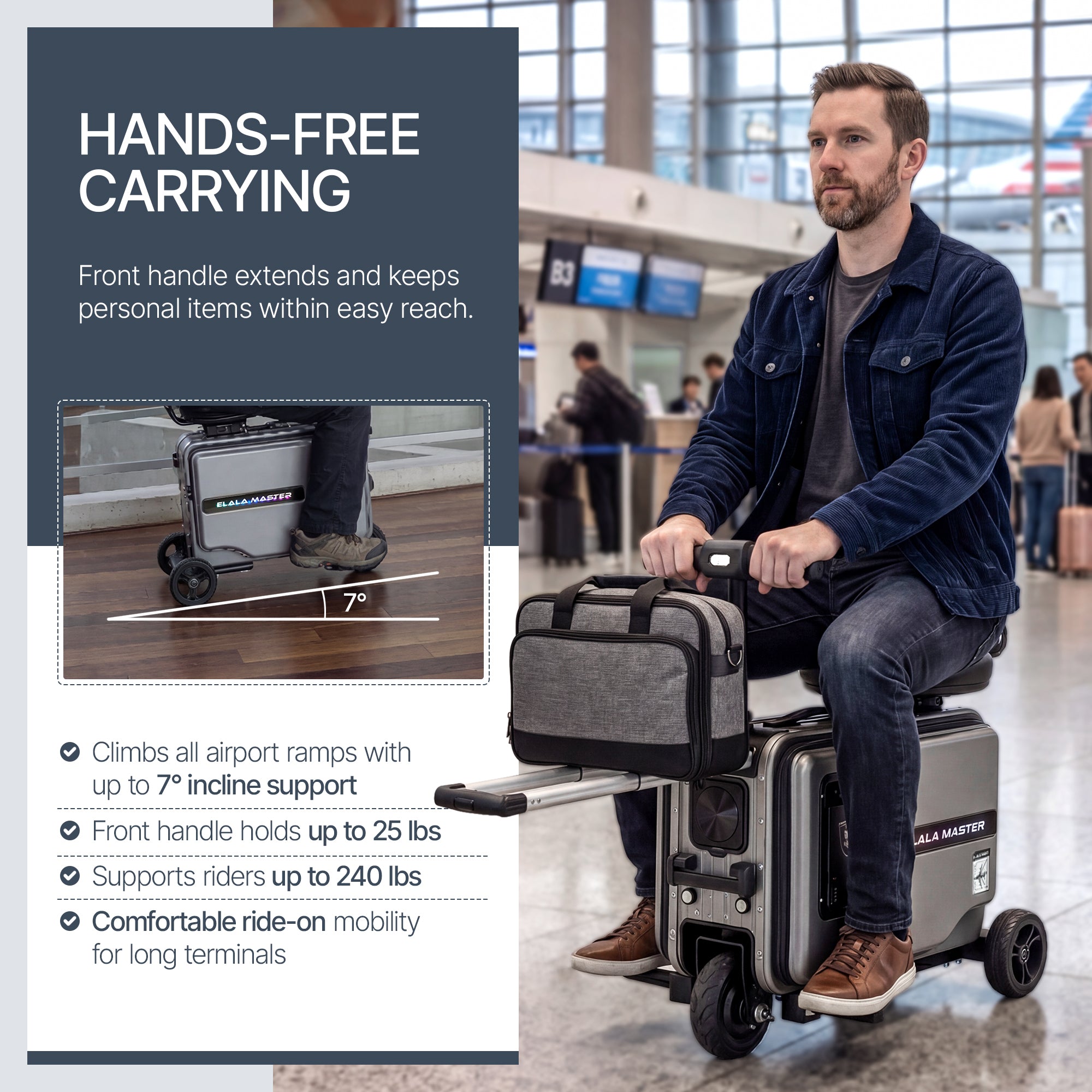 Elala Master | Rideable Carry-On Built for Two | FAA & TSA Approved