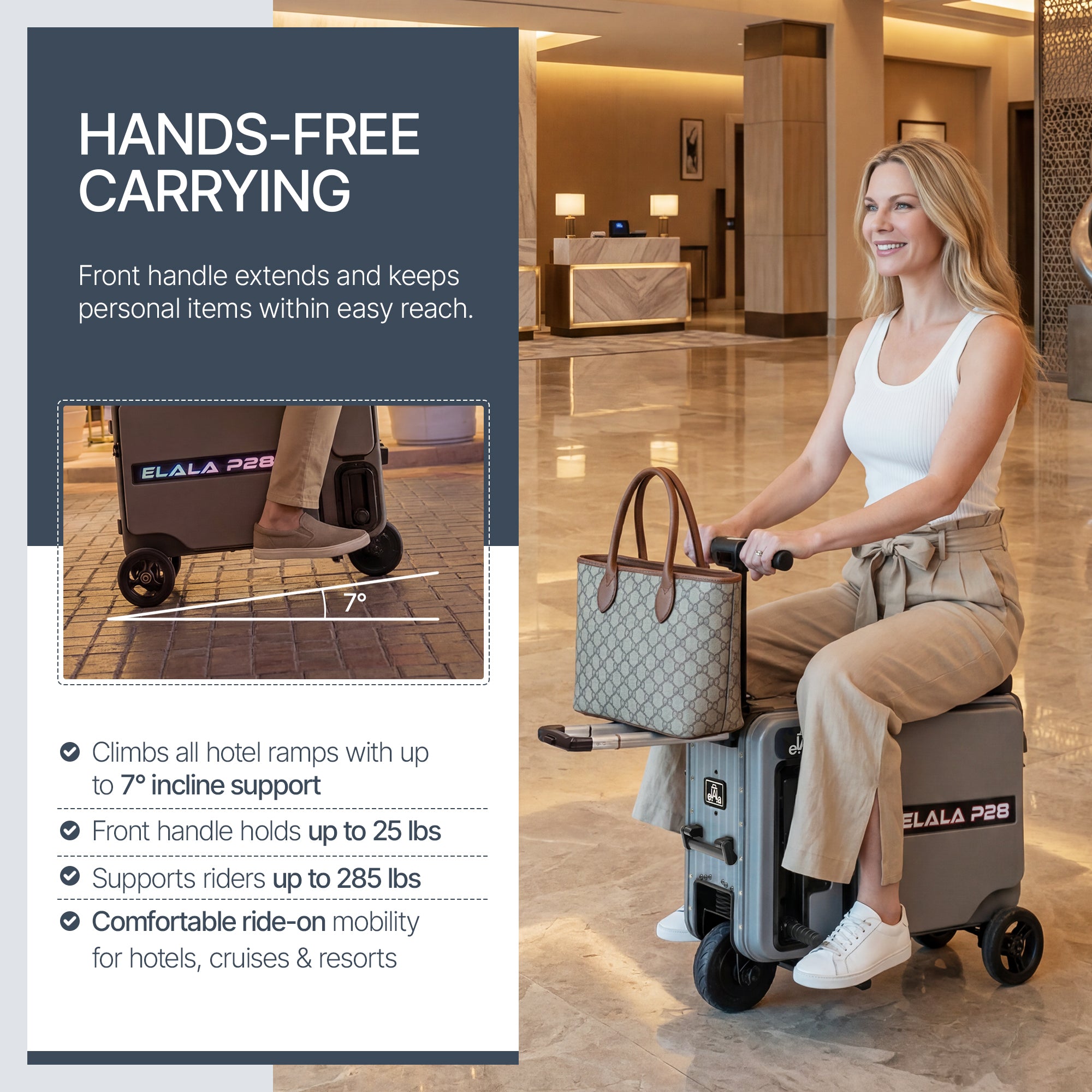 Elala P28 | Rideable Checked Luggage Made for Two | FAA & TSA Approved