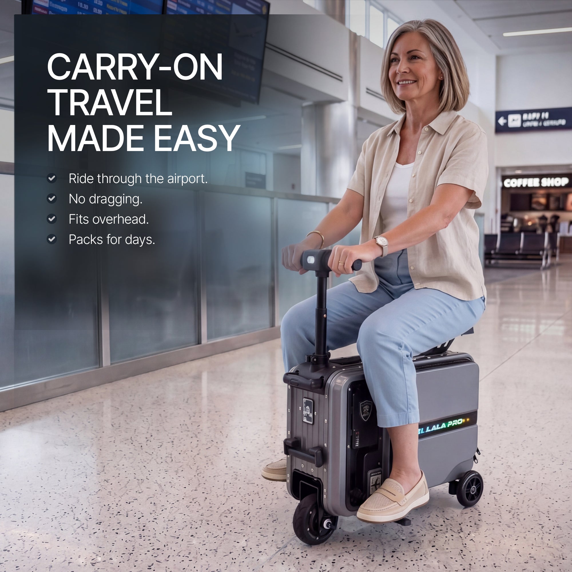 Elala Pro | Rideable Electric Suitcase | FAA & TSA Approved
